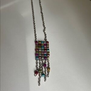 3 for $12 Multicolor Cube Tile Pendant fidget Necklace